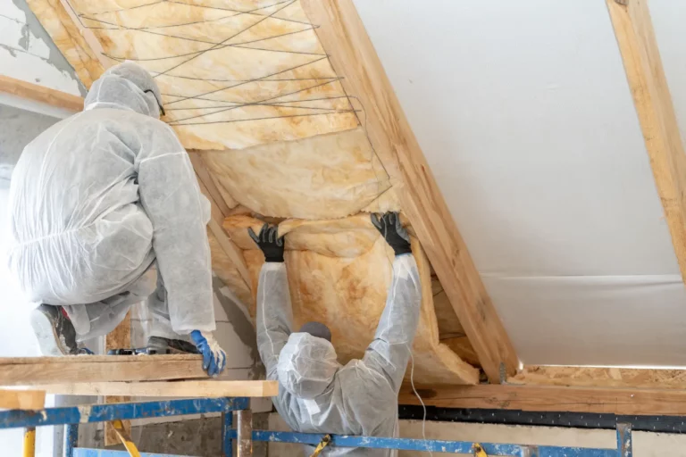 Worker man in overall working with the Best Budget-Friendly Insulation material